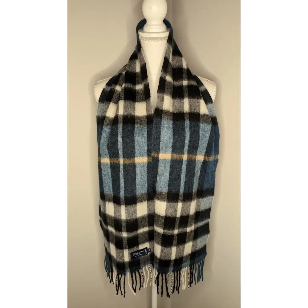 Ballantrae Edinburgh Men's preppy traditional wool tartan plaid scarf - Picture 3 of 4
